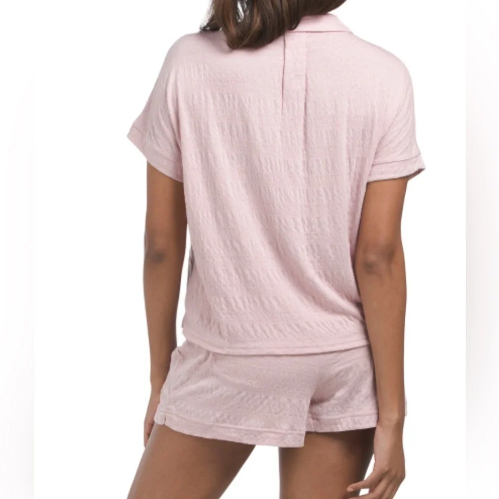 DANSKIN 2pc Knitted Gauze Ashen Pink Pajama Set Womens Size Large NWTS
